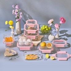 글라스락 퓨어 캔디핑크 12조 세트, 단품