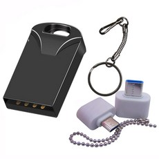 64GB USB 플래시 드라이브 메모리 스틱 Pendrive U 디스크 썸 드라이브 타입 C/OTG 어댑터 포함 학생 및 학생용 플라스틱 나일론, Black