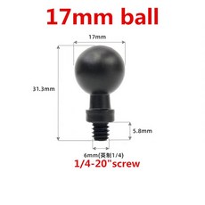 액션 카메라 휴대폰 GPS 홀더 액세서리 14 인치 어댑터 17mm 볼 마운트 더블 소켓 암 클램프 조인트 커넥팅 로드 고프로용, 10) 1pc aluminum ball, 1개
