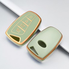 OFFCURVE TPU 현대자동차 4버튼 스마트키 그랜저HG 풀커버 적용 키케이스 단품 다양한 컬러, 그린 골드, H01 현대