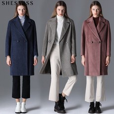 [쉬즈미스.] [쉬즈미스] 레이첼 알파카울소재 더블 버튼 코트
