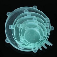식품 범용 가능 및 실리콘 스트레치 뚜껑 그릇 세척 냄비 주방 개 6 리 액세서리 포장, 4. green, 1개