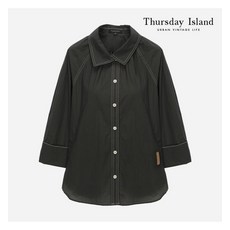 국내매장판 써스데이아일랜드 THURSDAYISLAND 셔링 넥 셔츠형 점퍼T224MJP235W 216585