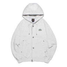 LEE 하우스 로고 버튼 후드 집업 라이트 그레이