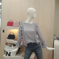 지컷 스트라이프 프릴 블라우스 7229360603