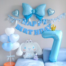 르모트 시나모롤 산리오 풍선 가랜드 이벤트 생일 파티 용품 세트, 1세트, 숫자풍선 7