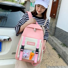 캔버스 학교 가방 여성 초 중학생 배낭 중학교 가방-62303