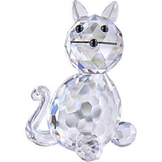 H D HYALINE DORA 고양이 크리스탈 하이알린 도라 수집품 스탠딩 피규어 미니어처 유리 크리스마스 Q1699943, Cat, 1개