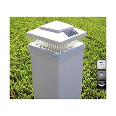 1팩 태양광 LED 화이트 6 x 비닐 PVC 나무 사각 울타리 포스트 캡 데크 야외 정원 조명…