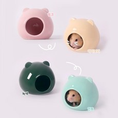 타핏 베어 세라믹 은신처 기니피그 저빌 쉼터, 1개, 타핏 핑크