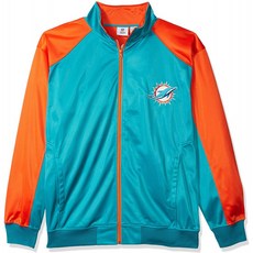 NFL 마이애미 돌핀스 남성 FULL ZIP TRICOT TRACK JACK AQUA / ORANGE 3XT