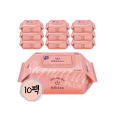 베베앙 시그니처 플러스 물티슈 캡형 100매 10팩, 10개