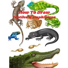 (영문도서) How to Draw Reptiles & Amphibians: Step-by-step Way To Draw Reptiles And Amphibians.include Fun Fact... Paperback, 9798707287893, English, Independently Published