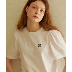 론론 RONRON PUFF SLEEVE 하프 T SHIRT 화이트 반팔티