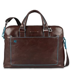 Piquadro 더블 핸들 컴퓨터 서류 가방 마호가니 (Mahogany)