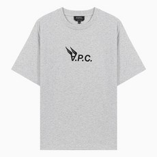 A.P.C.(아페쎄) 명품명품 23FW 아페쎄 헤르만스 로고 라이트 그레이 코튼 반팔 티셔츠 COEIO H26294