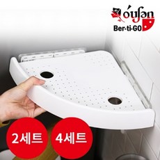 (홈쇼핑) 오션 버티고선반 흡착식 원터치 선반 무타공 코너 욕실선반, 2개세트, 2개