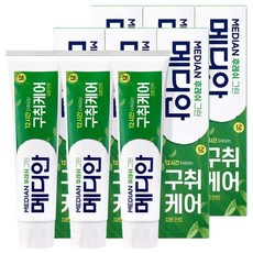 [메디안]메디안 후레쉬 그린 치약 120g 3입x2개 12시간 구취억제 입냄새 제거효과