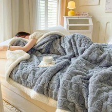 양모이불 양털이불 두꺼운 겨울 담요 양면 단색 플란넬 쓰로우 소파 침대용 편안하고 슈퍼 소프트 따뜻한, [03] 180x200cm L, 03 A4