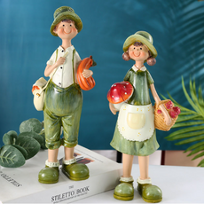 농부 인형 조각 정원 꾸미기 마당 야외 소품 장식 공예품, 대형 세트