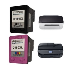 삼성 M180 잉크 호환 C180 SL-J1660, 2개입, 대용량 검정 컬러 잉크 세트