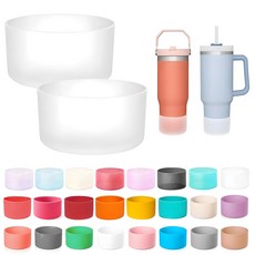 DQmall 스탠리텀블러 호환 BPA FREE 부츠 보호대 실리콘 커버, 2개, 클리어 2개, 클리어