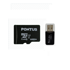 현대폰터스 블랙박스 메모리카드 64G 카드리더기 호환기종확인필수, 폰터스 메모리카드 64G 카드리더기