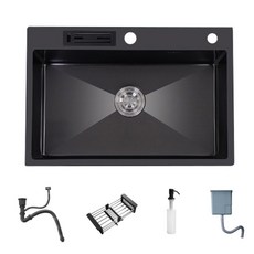 업소용식기세척기 식당용 나이프 홀더가있는 스테인레스 스틸 탑 마운트 주방 싱크대 주방, 75cm x 45cm