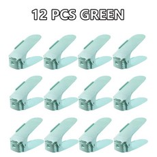 신발 슬롯 정리함 레이어 스택 거치대 지지대 랙 옷장 정리정돈, 18.12PCS Green