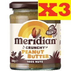 메리디안 크런치 피넛버터 Meridian Peanut Butter, 3개, 280g