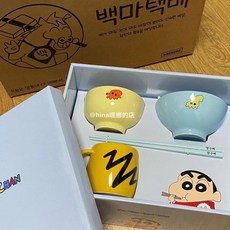 짱구식기 짱구밥그릇 세트 머그컵 일본식기 홈세트 짱구식기세트 짱구식기도구 캐릭터식기 캐릭터밥그릇 유아용그릇 캐릭터접시, 밥그릇2+젓가락+머그컵 세트