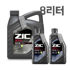 SK엔무브 지크 X7 LS 5W30 6L + 2L 엔진오일, 지크 X7 LS 5W30 C2/C3 8리터, 1개