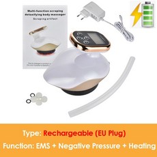 부항 부황 마사지 lcd 디스플레이 ems 바디 마사지 진공 캔 흡입 컵, 충전식 EU 플러그, 1개