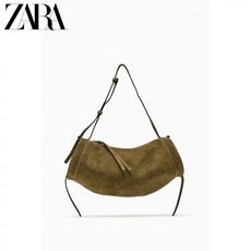 zara 자라 ZARA2023 겨울 신작 여성 가방 그린 스웨이드 볼링 6313210 500