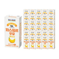 파스퇴르 전용목장 1급A 원유 바나나우유, 190ml, 528개, 528개