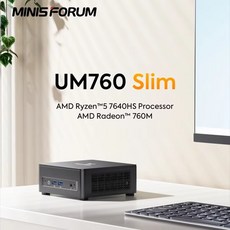 MINISFORUM DeskMini 슬림 미니 PC UM760 AMD Ryzen 5 7640HS 소형 HDMI/DP/USB4 출력 2.5G LAN 폼 팩터 WiFi 6E BT5, [01] UM760 Slim R5 7640HS, [03] 영국, [06] 64GB DDR5 1TB NVMe