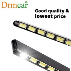 2pcs 낮 실행 조명 안개 광원 SMD 자동차 DRL 7030 일광 Led 스트립 알루미늄 주택 자동차 스타일링 12 LEDs|자동차 라이트 어셈블리|, 1개(A0), White Light(A0)
