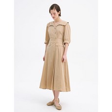 올리브데올리브 OW4MO435 뒷밴딩 빅카라 플레어 롱 원피스