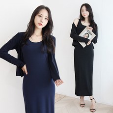 세이스타일 유닛 나시 H롱 원피스+가디건