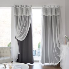디망쉬암막레이스커튼창문세트