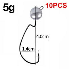 노출 지그 헤드 낚시 소프트웜 피쉬 지깅 크랭크 배스 파이크 낚시 태클 3.5g 5g 7g 10g, 03 10pcs 5g, 10개