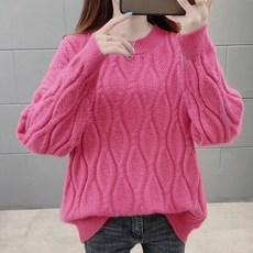 [리즈무드] 물결 웨이브 꼬임 니트