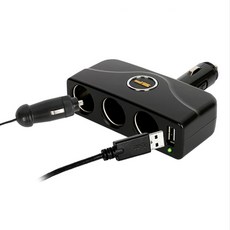 다이렉트 USB 차량용소켓 3구 12V 24V 차량용충전기 시거잭 멀티소켓, 실버, 1개