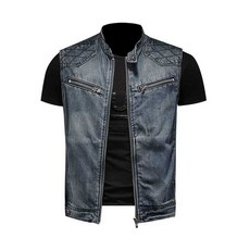 빅사이즈 바이크 청조끼 데님 베스트 라이더 스타일