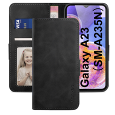 삼성 갤럭시 A23 4G 5G 지갑형 카드수납 다이어리 휴대폰리 케이스 Galaxy A23 Leather wallet case 적용+지문인식 보호필름 풀세트 - 프로파이브에이