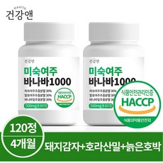 건강앤 미숙 여주 바나바 1000 2개월분 60정, 2통