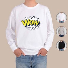 ATOGATO 팝아트 유행어 와우 wow 맞춤 맨투맨 (WBE0E51)