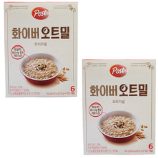 POST 포스트 화이버 오트밀 오리지널 간편하고 부드러운 퀵오트 아침식사대용, 2개, 180g