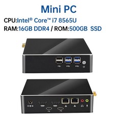 YINGCHI 미니 소형 소형 PC 인텔 셀러론 5205U 코어 i3 8140U i5 8260U i7 8565U 홈 오피스 데스크탑 컴퓨