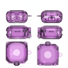 삼성 Samsung Galaxy Buds Live/pro/2 Bluetooth 헤드폰 보호 덮개 전자기 흡입 방지 스위치 투명 팝업, Transparent Purple